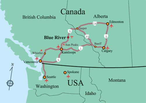 Location of Blue River, BC